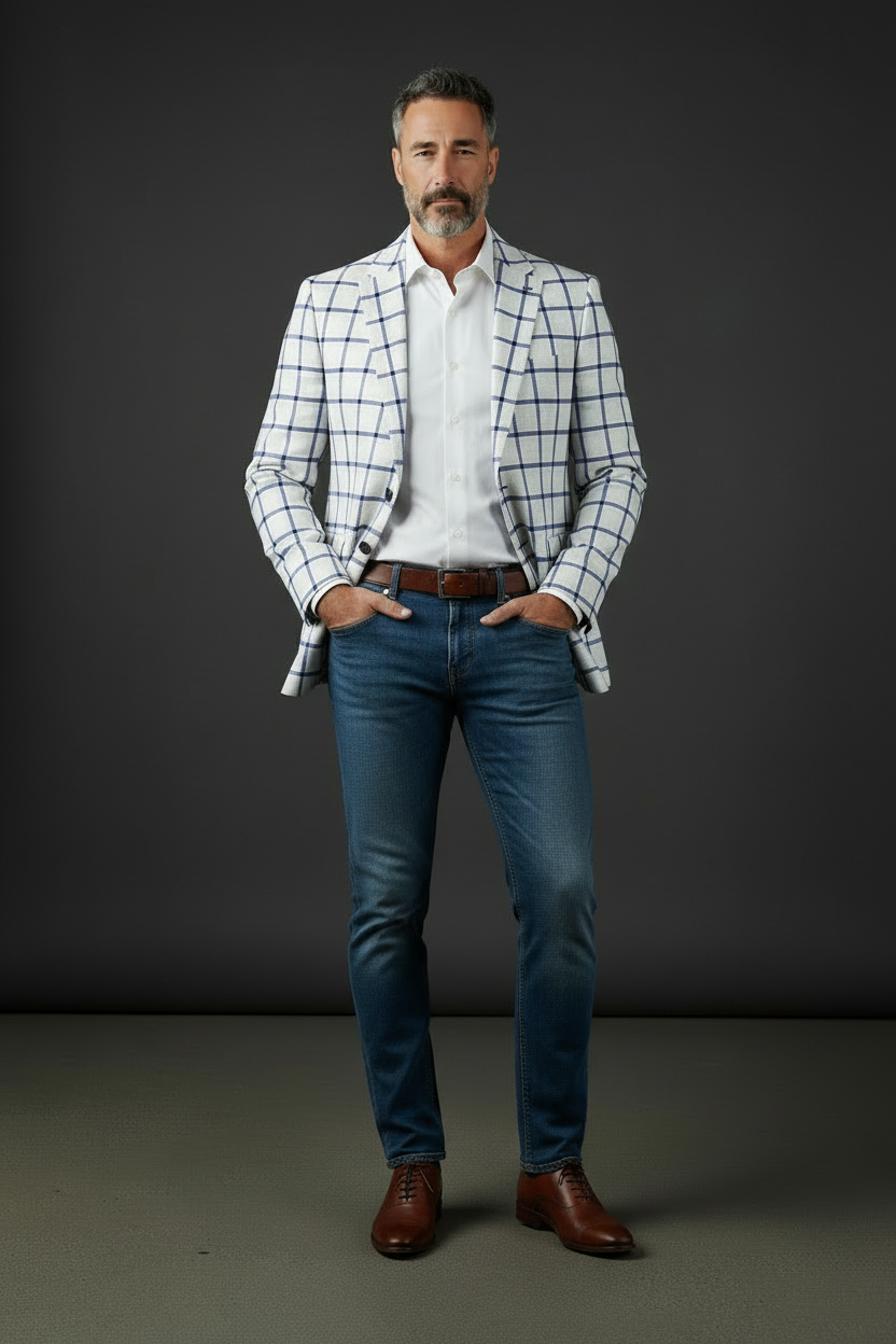 Vercini Regal Grid Men's Blazer