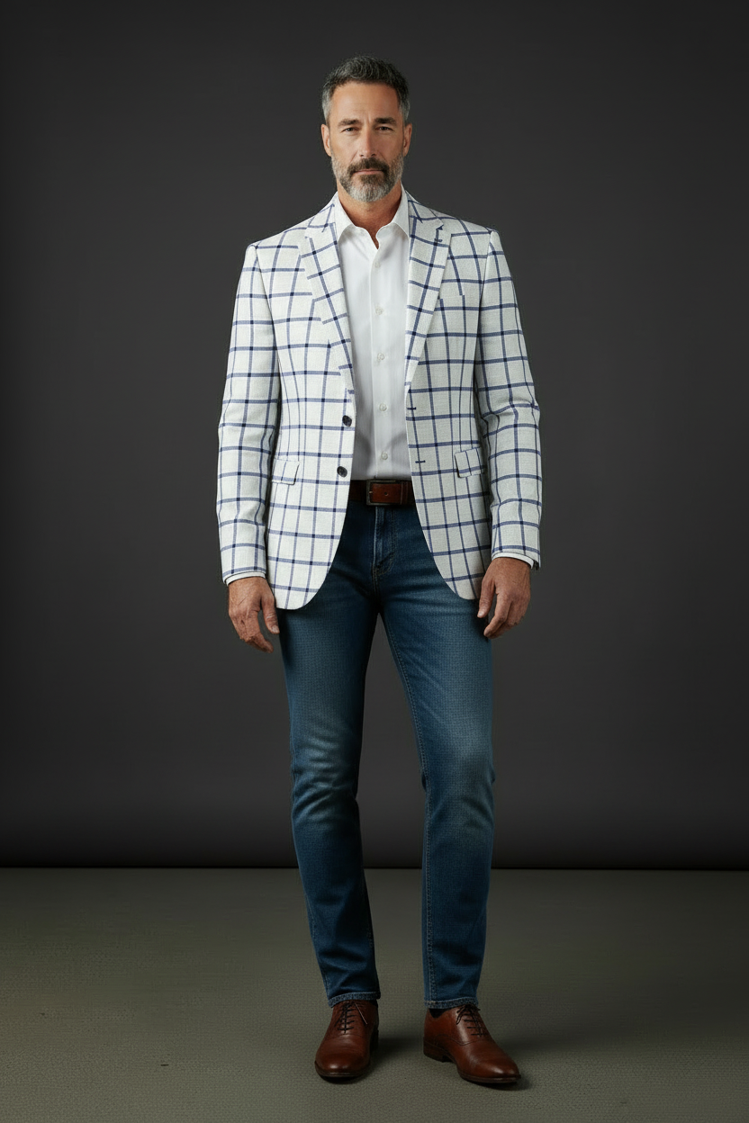 Vercini Regal Grid Men's Blazer