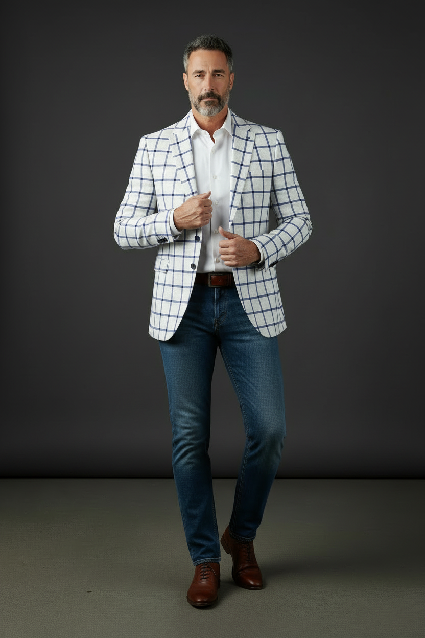 Vercini Regal Grid Men's Blazer