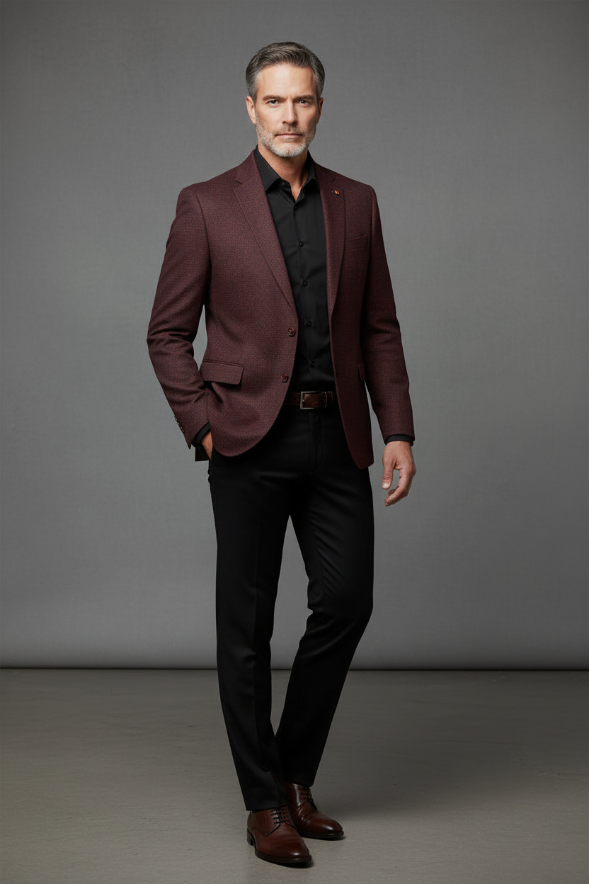 STYLISH BLACK AND ORANGE BLAZER