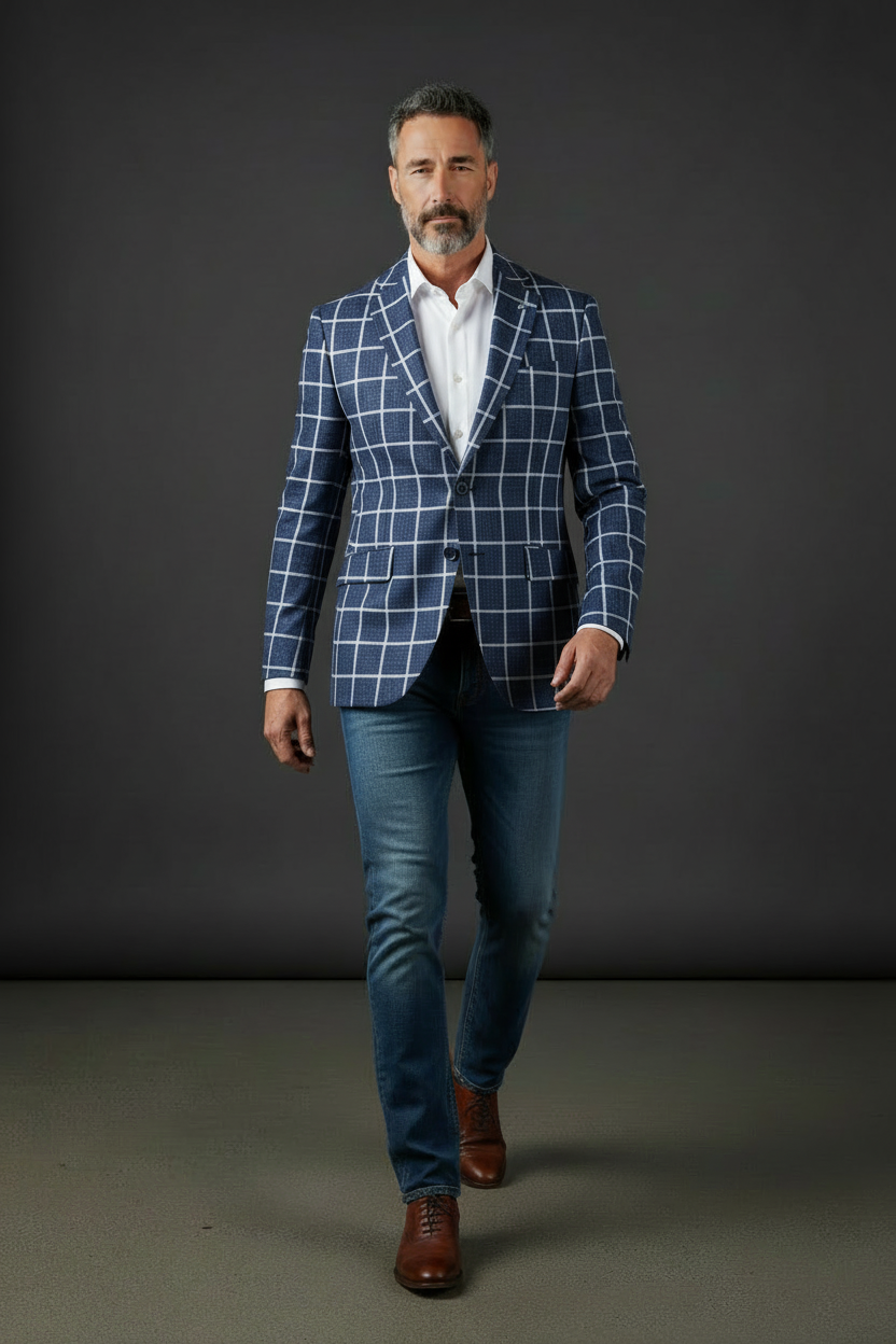 Vercini Regal Grid Men's Blazer