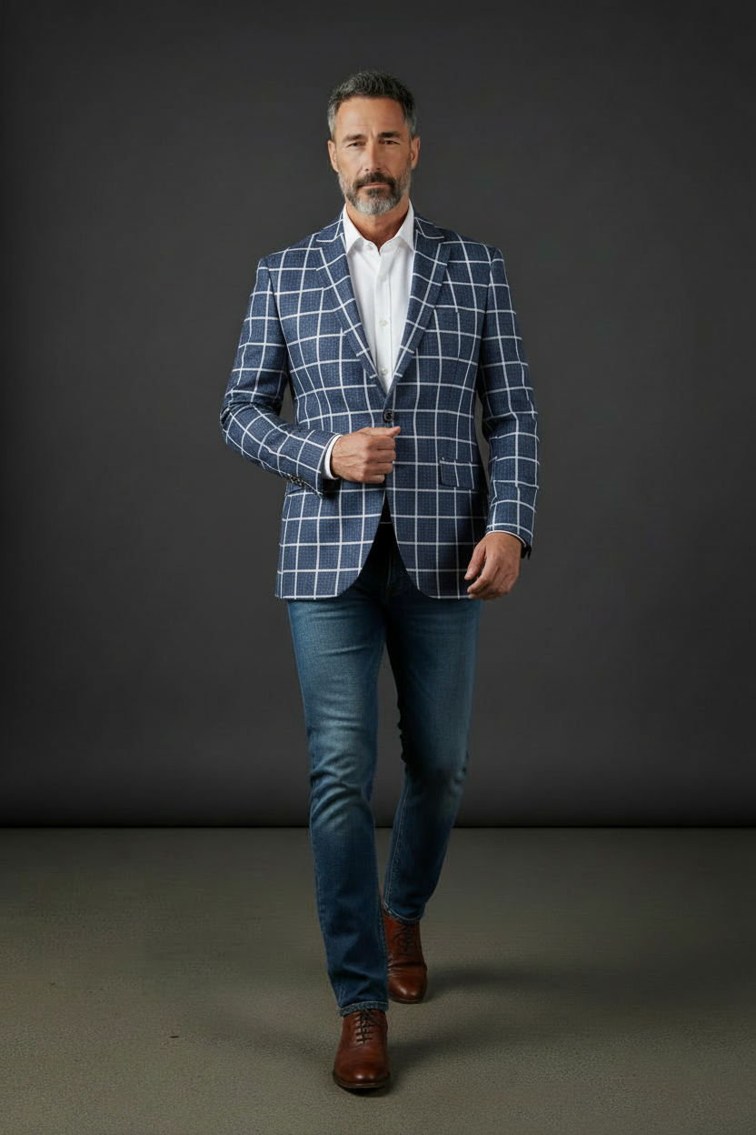 Vercini Regal Grid Men's Blazer