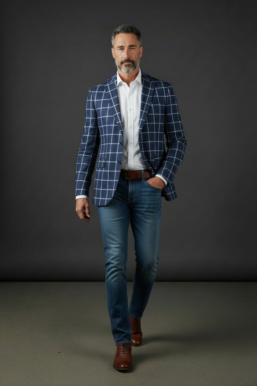 Vercini Regal Grid Men's Blazer