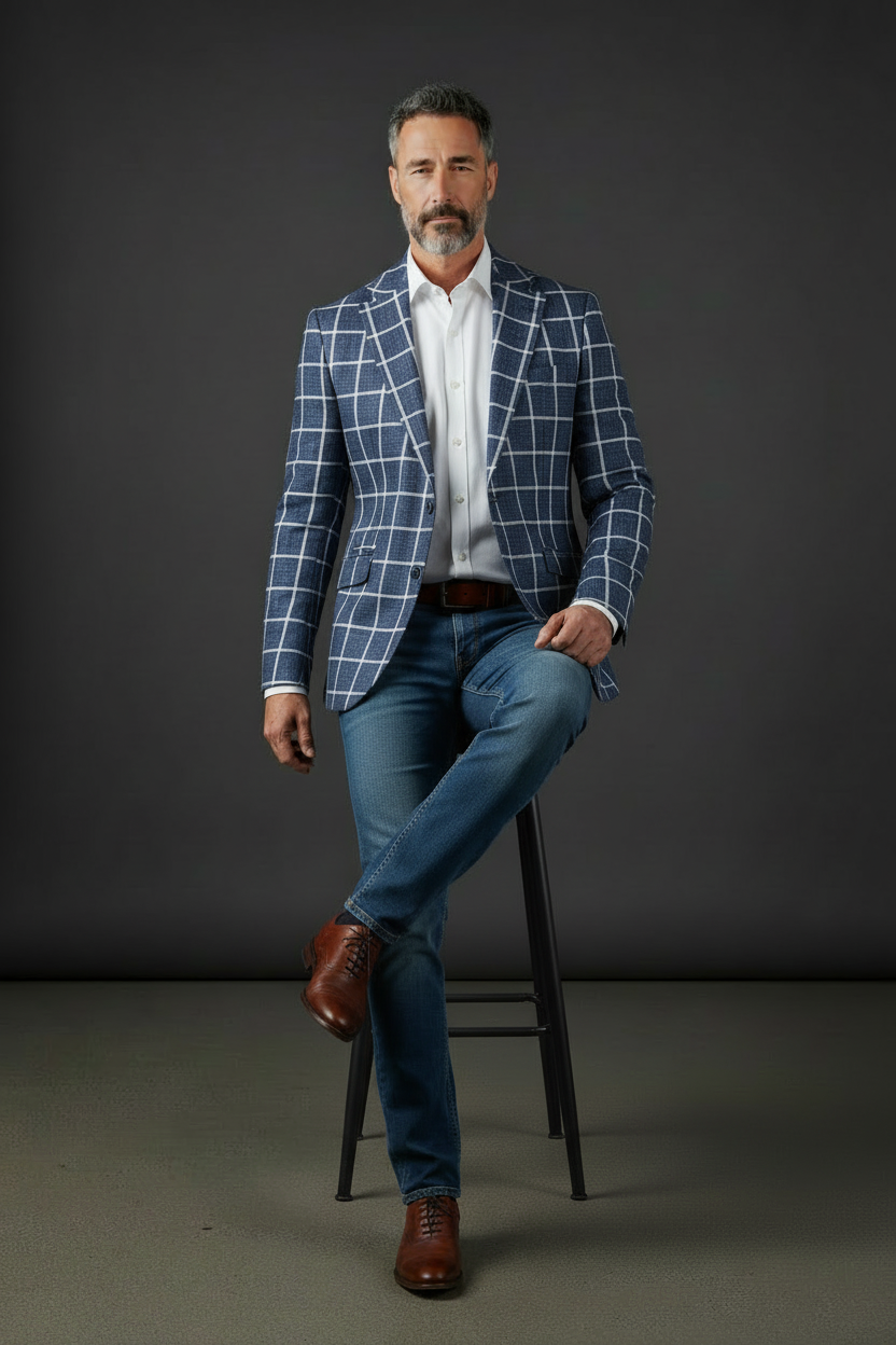 Vercini Regal Grid Men's Blazer