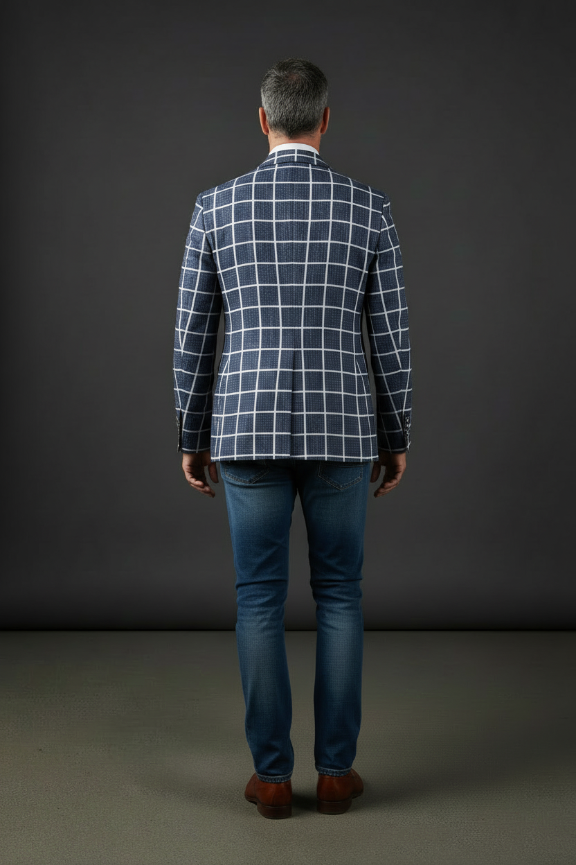 Vercini Regal Grid Men's Blazer