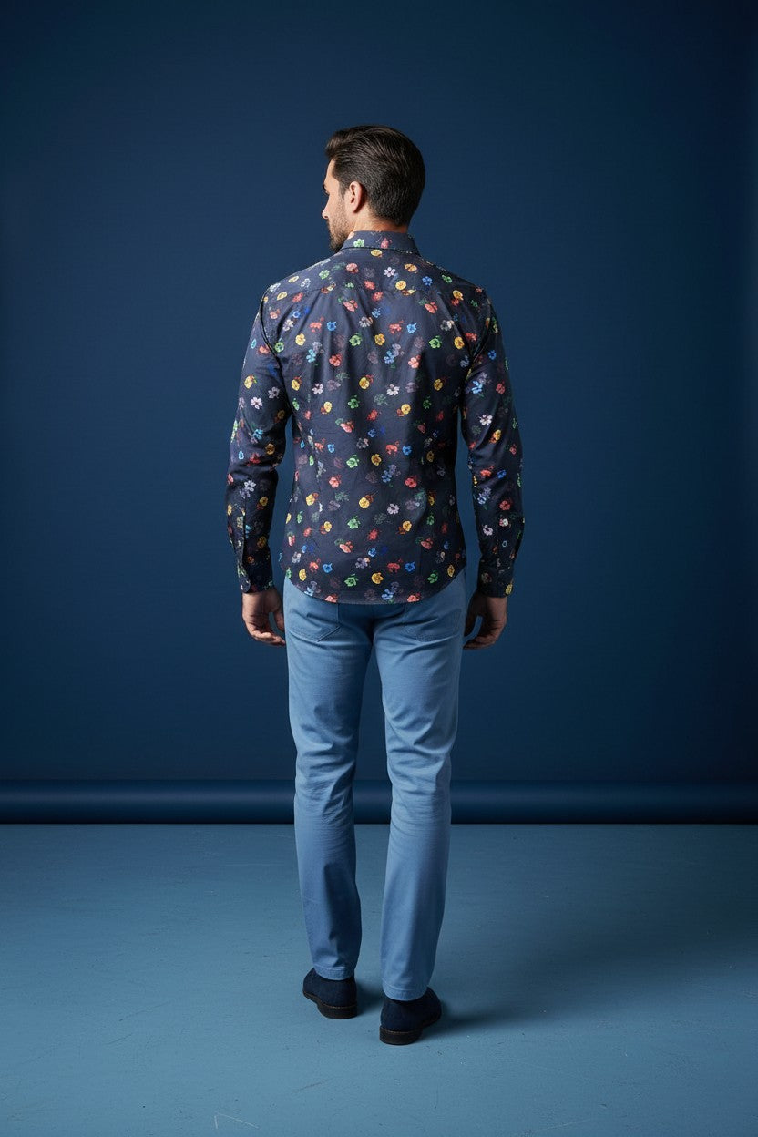 Midnight Garden Floral Shirt – Navy Multi