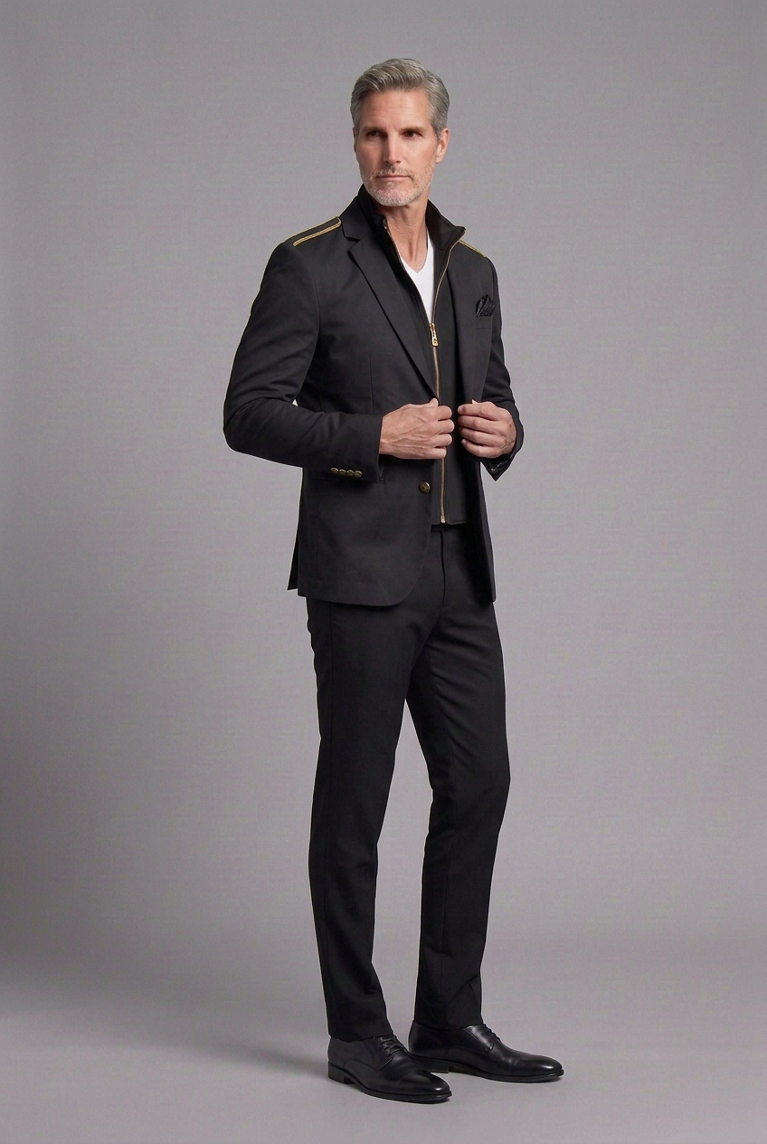 Black & Gold Signature Blazer
