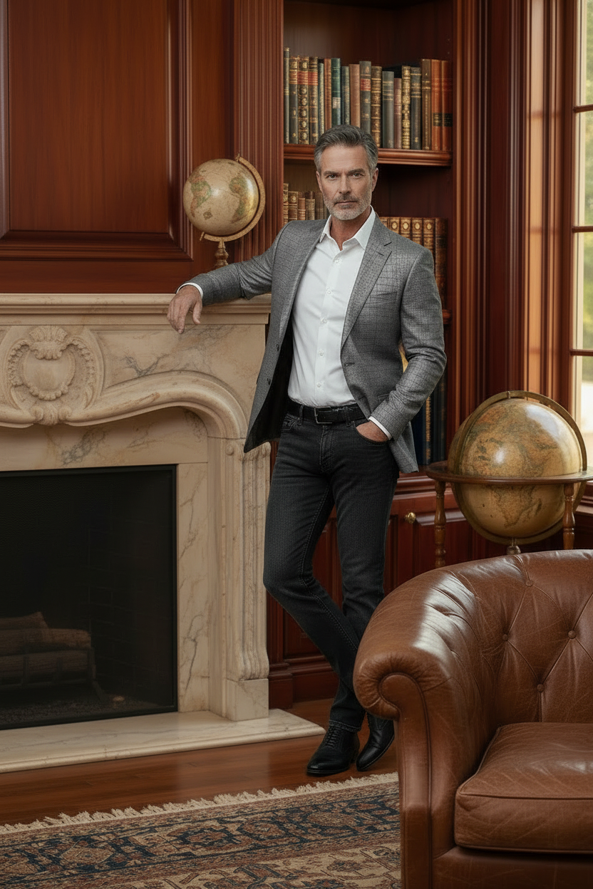 Leaning against bookshelf