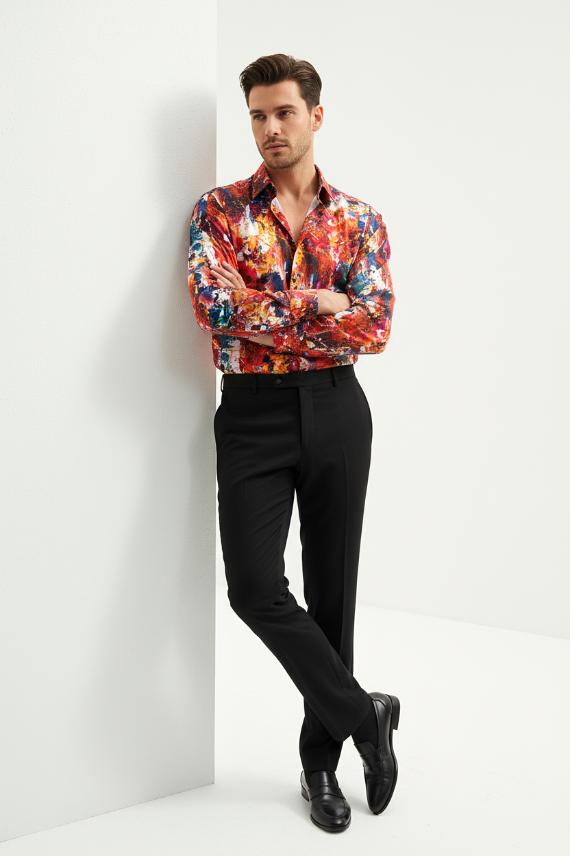 Leaning against wall with arms crossed