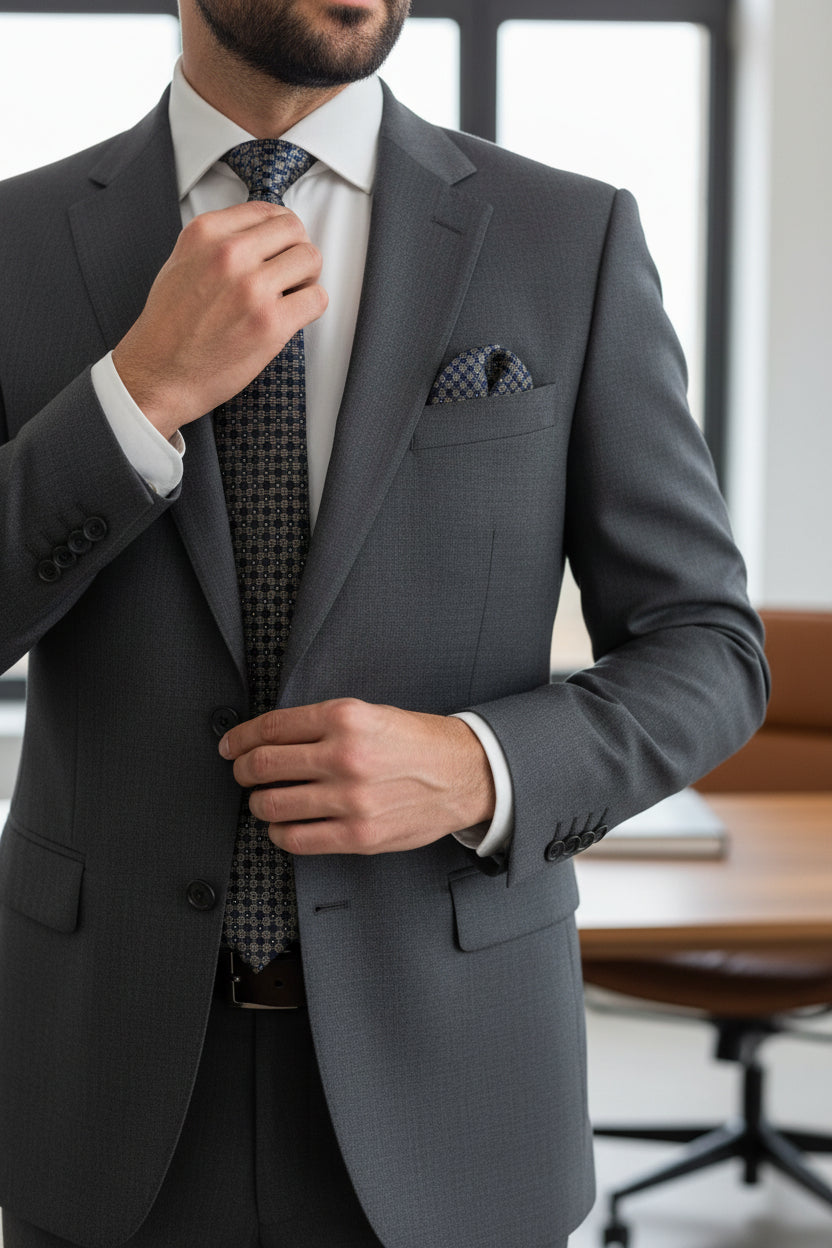 Star Pattern Tie with Pocket Square Set - Vercini