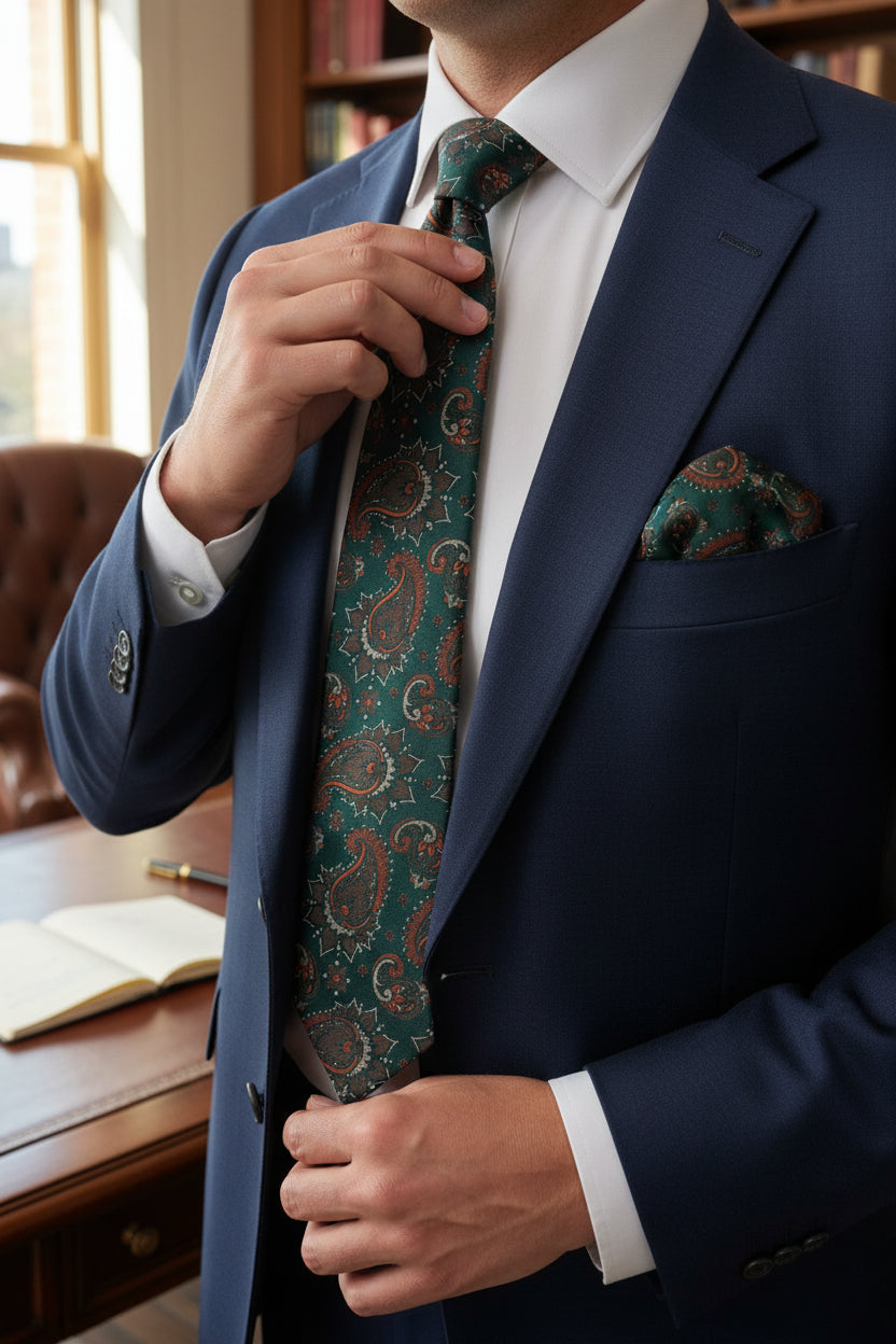 Burgundy Celestial Tie with Pocket Square Set - Moon & Stars Necktie