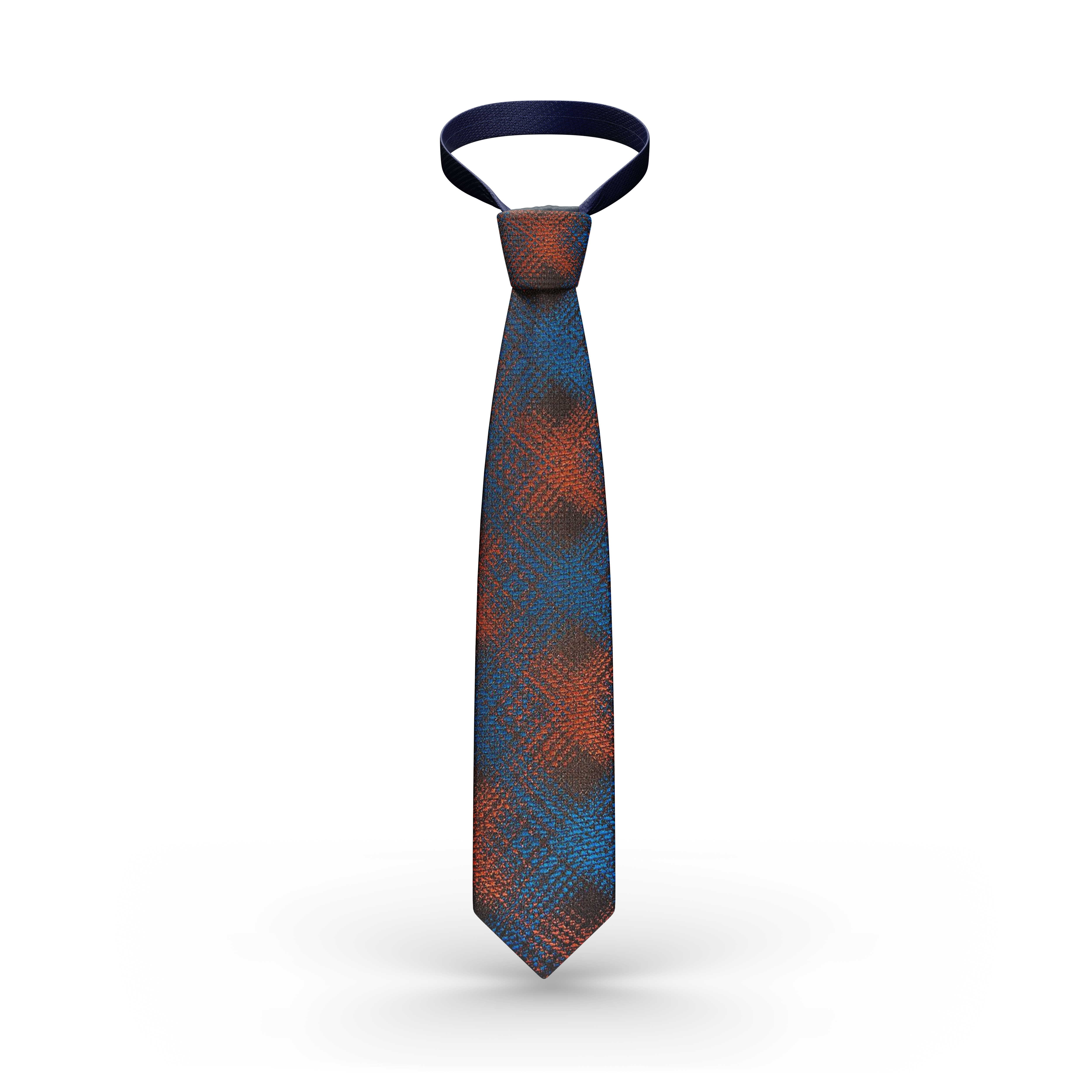 Elegant Bloom Navy Tie with Red Rose and Green Accents
