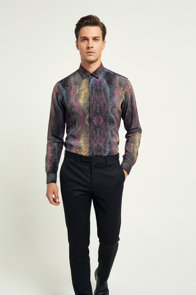 Male model walking pose