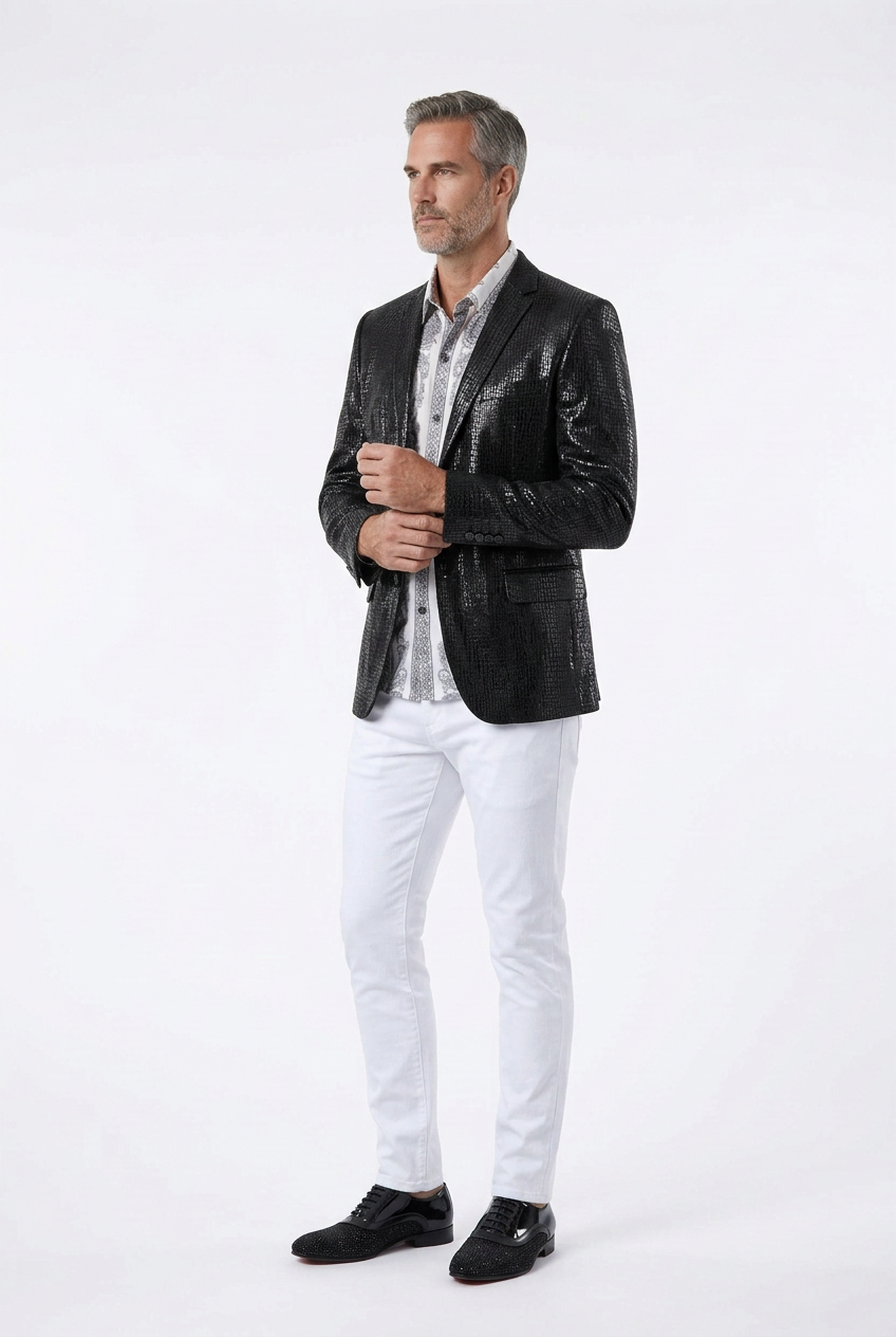 Men's  Crocodile-Pattern Blazer
