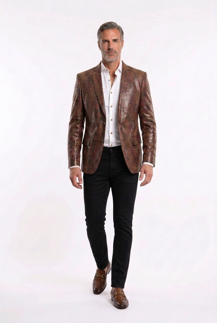 Men's  Crocodile-Pattern Blazer