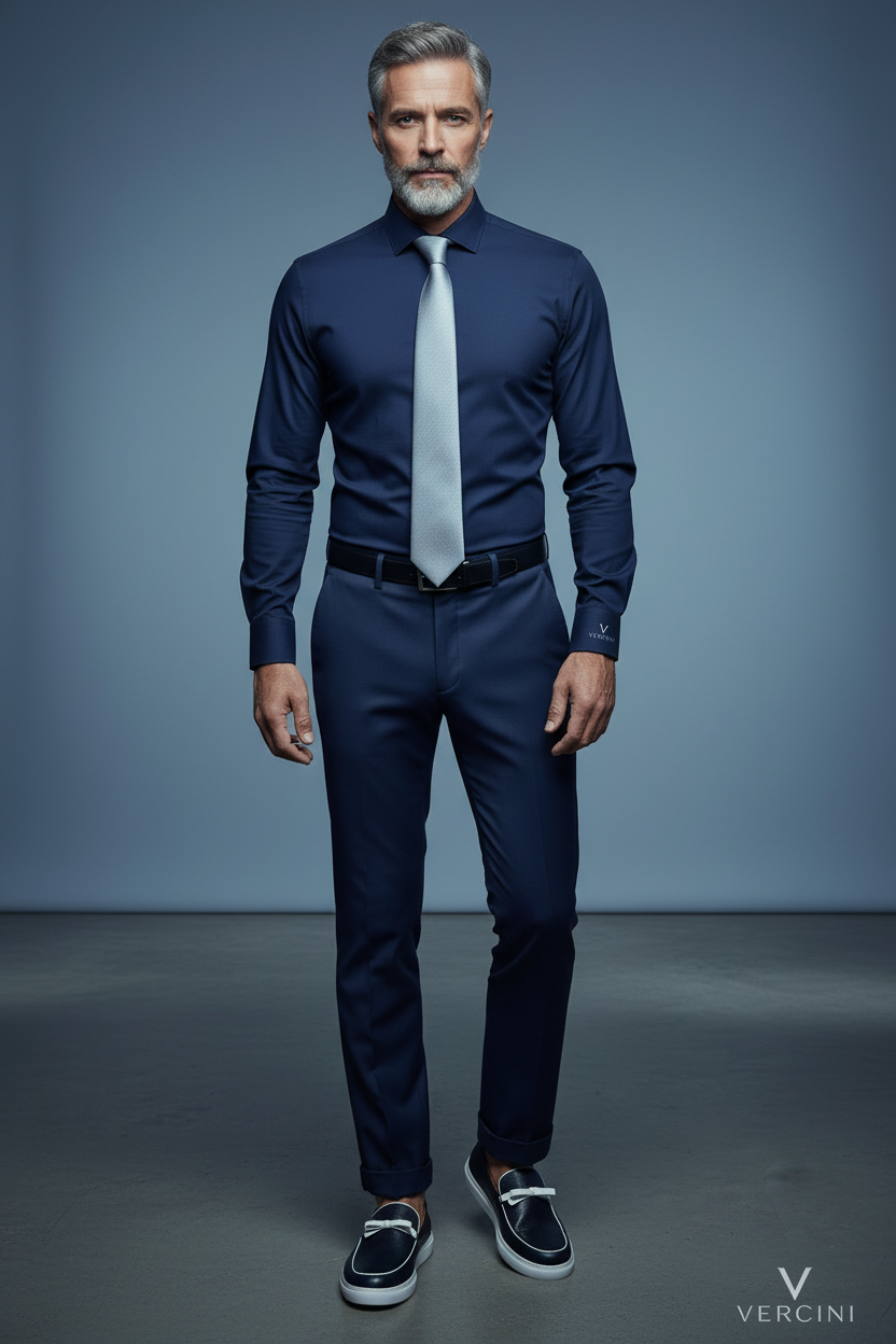 Navy loafer standing