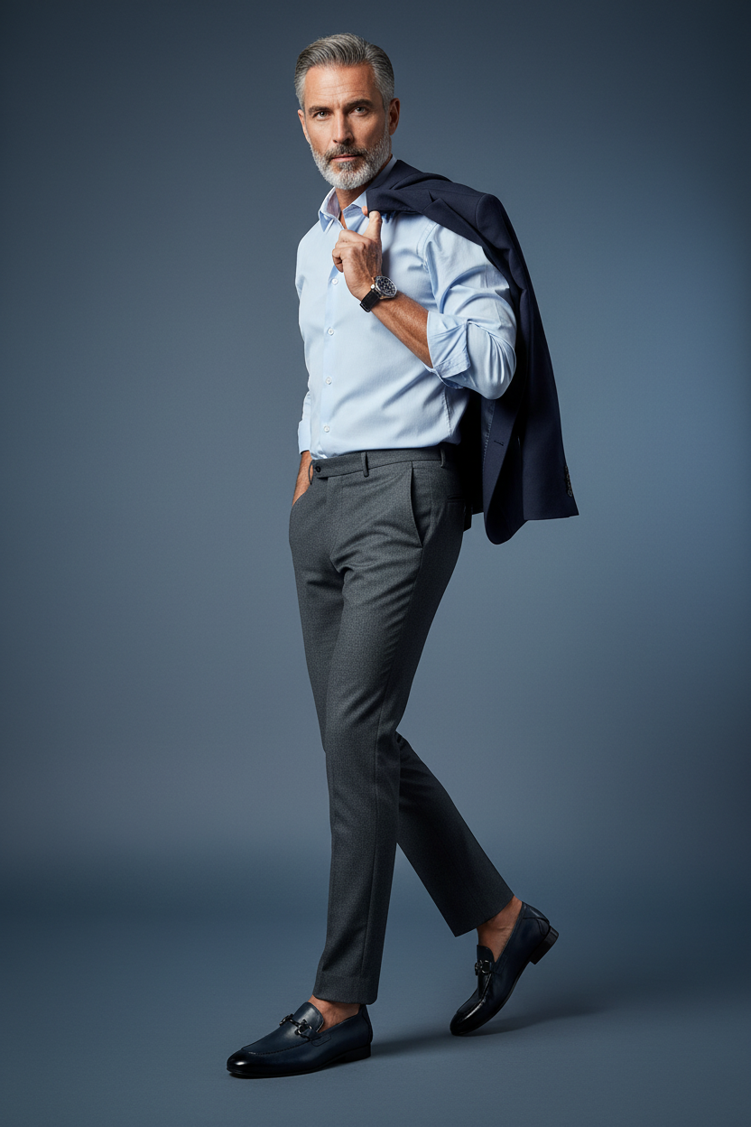 Navy Loafers - Walking