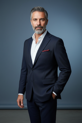 Navy Sport Jacket Casual Pose