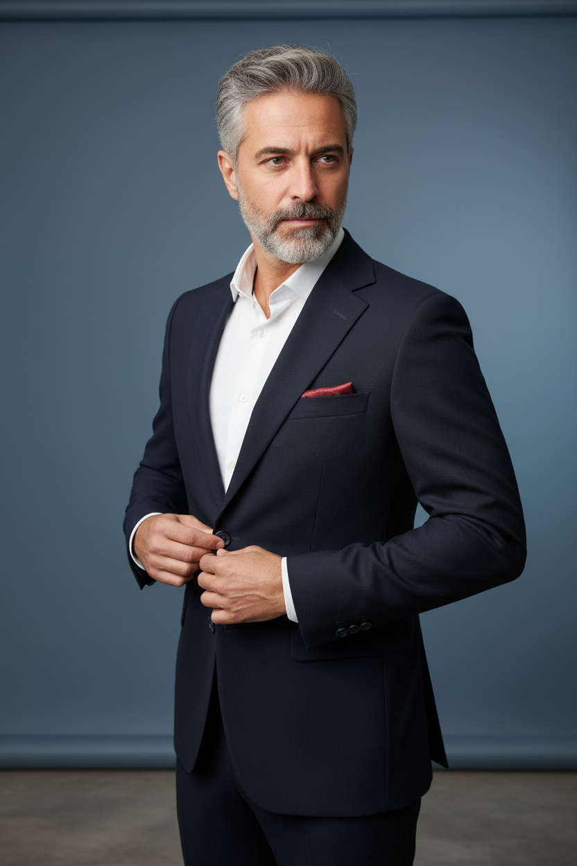 Navy Sport Jacket Detail