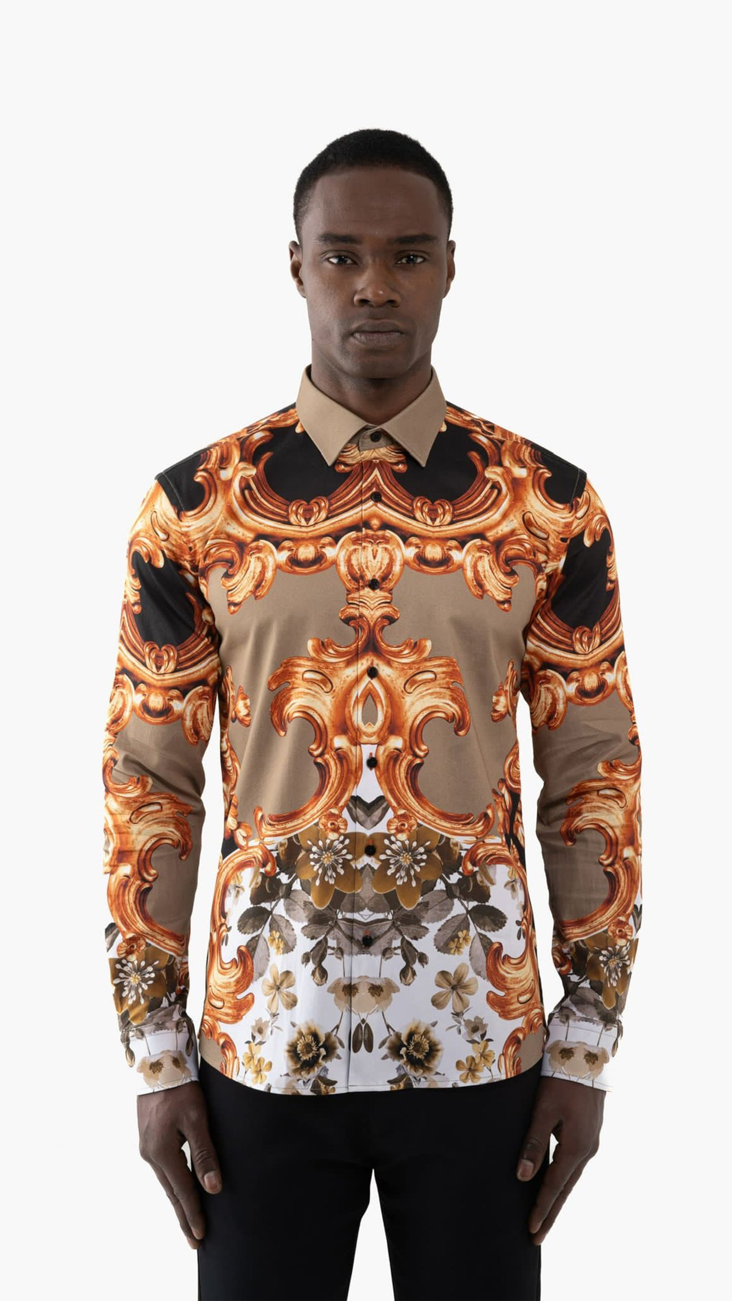 Baroque Brilliance Cotton Men's Casual Shirt