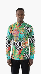Tropical Visionary Cotton Men's Casual Shirt