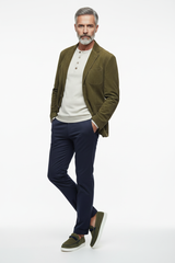 Olive loafer leaning