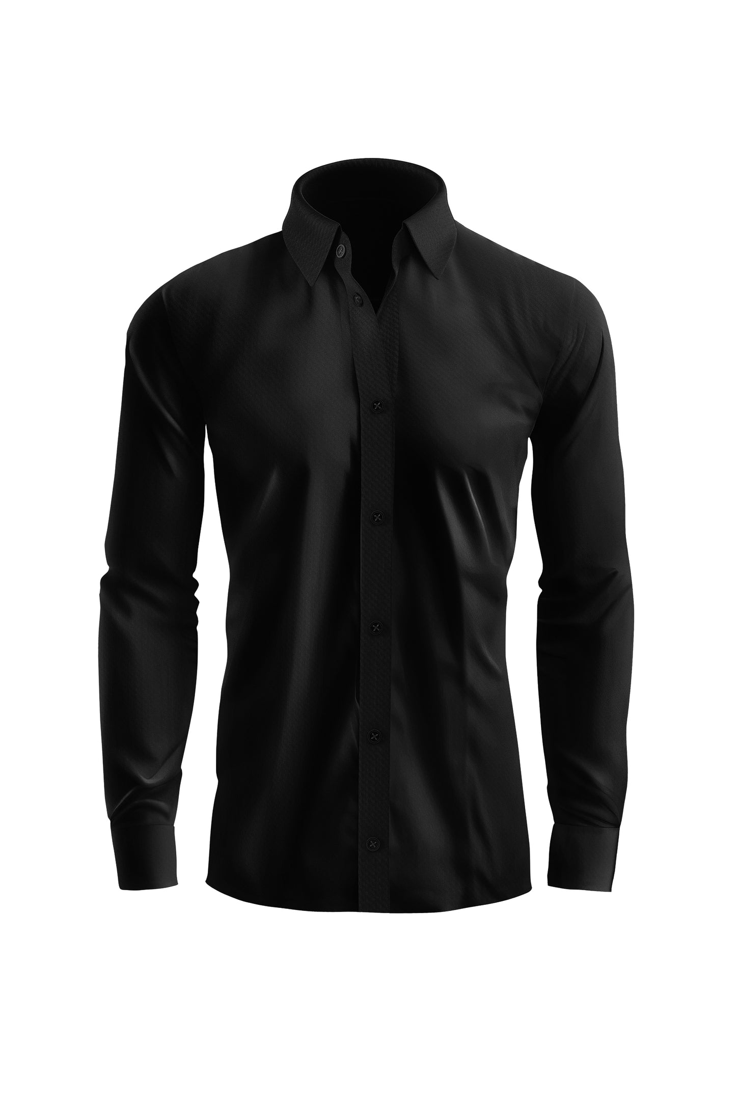 VERCINI plain black shirt VERCINI COLLAR SHIRTS Casual Shirts Vercini