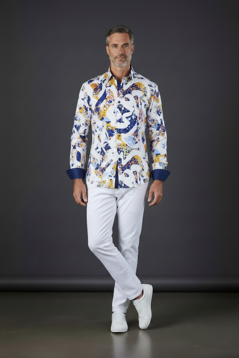 Abstract Art Print Dress Shirt