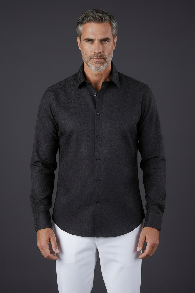 Baroque Scroll Jacquard Dress Shirt