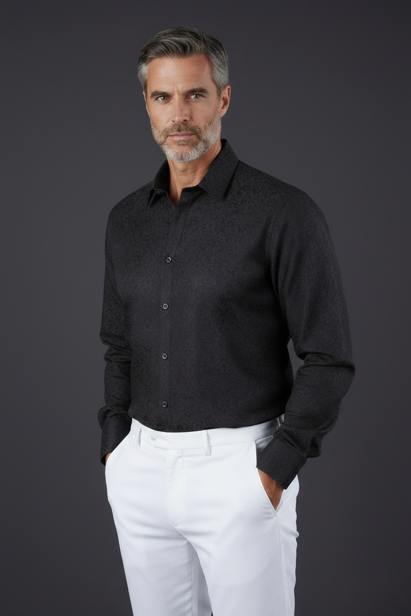 Baroque Scroll Jacquard Dress Shirt