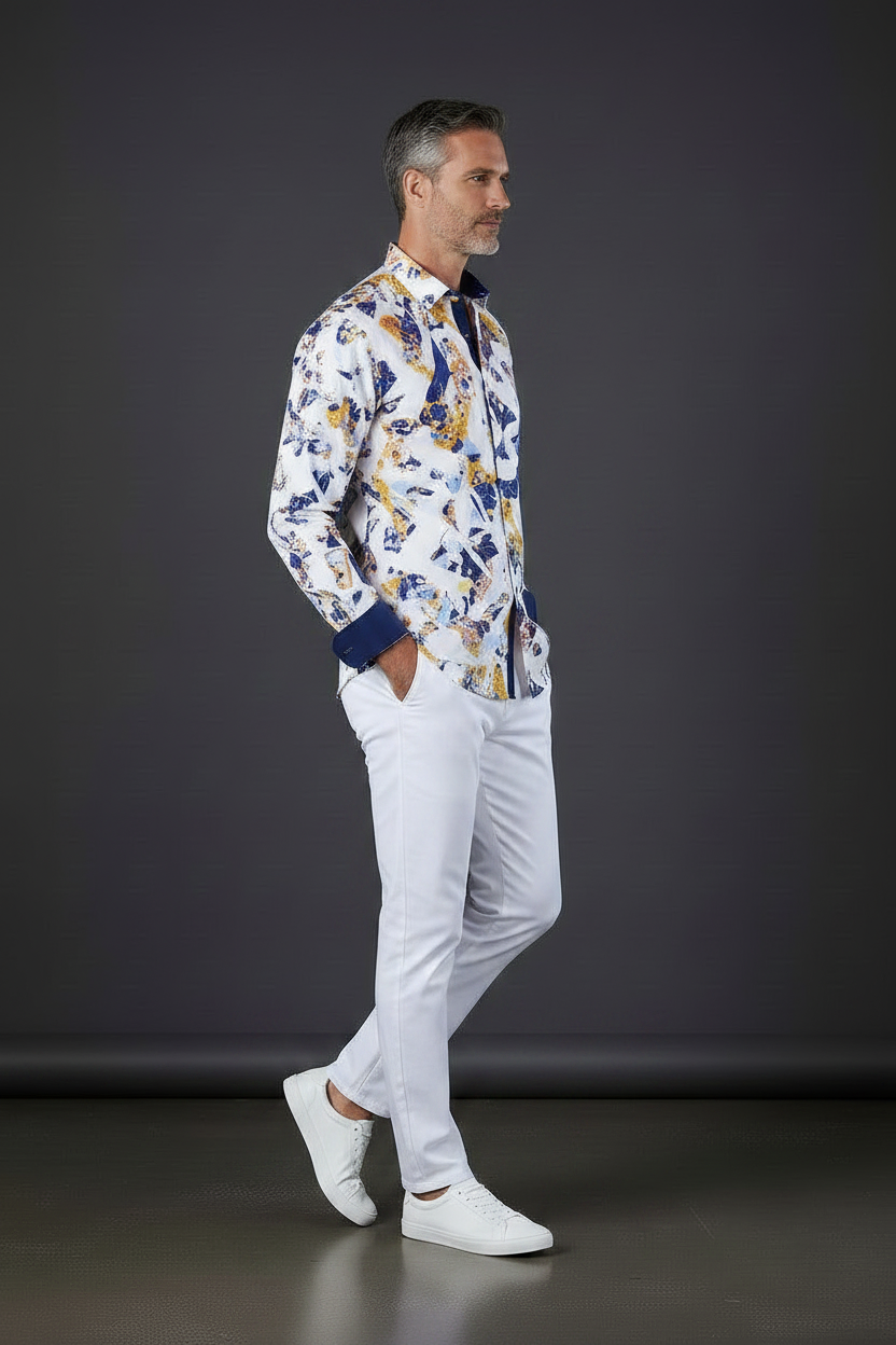 Abstract Art Print Dress Shirt