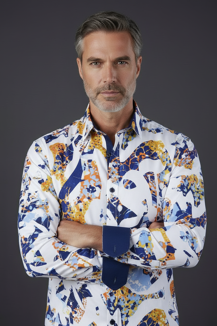 Abstract Art Print Dress Shirt