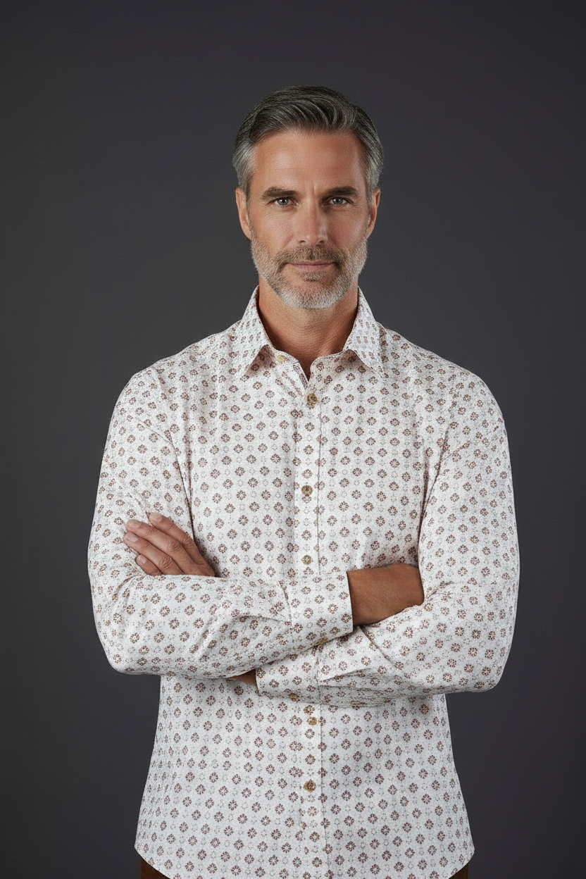 vercini Geometric Print Dress Shirt