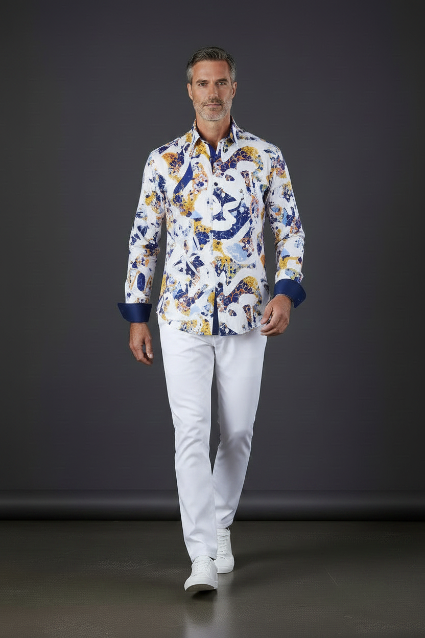 Abstract Art Print Dress Shirt