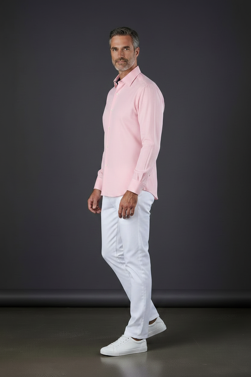 Avenue 21 Pink Textured Dress Shirt
