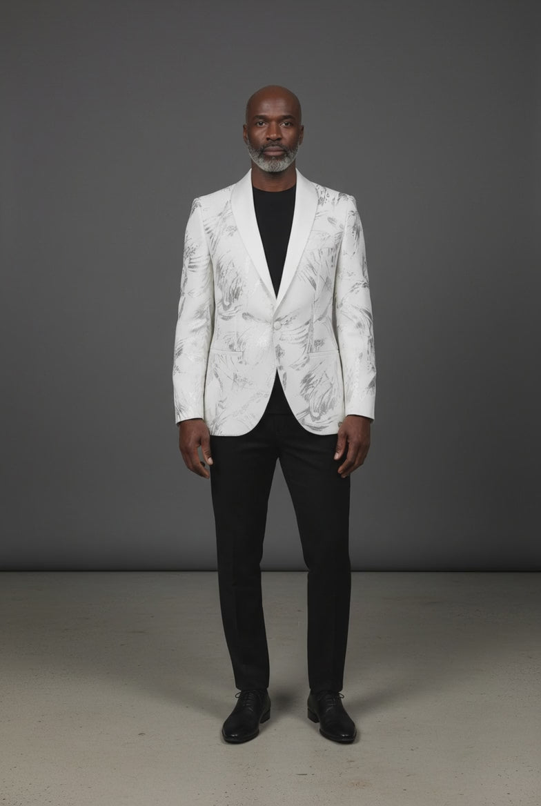 Vercini Monarch Brush Tuxedo Jacket | Black Shawl Lapel Blazer
