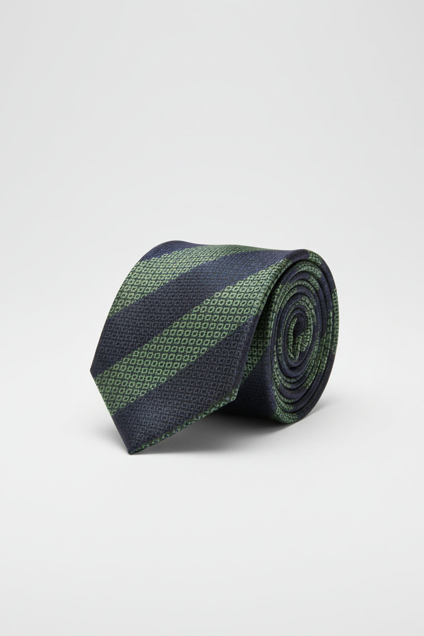Vercini Green & Black Casual Tie - Premium Silk Blend Necktie