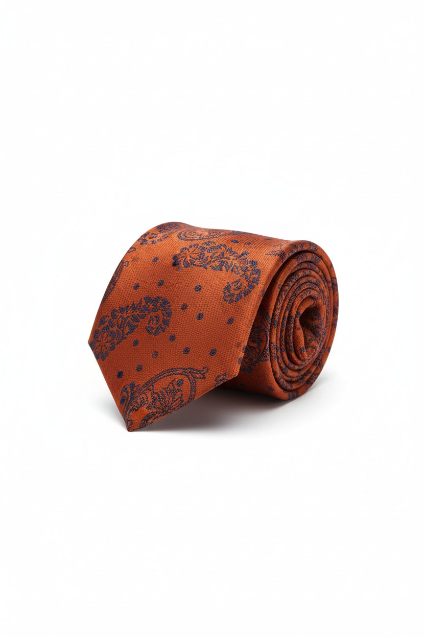 Paisley Tie with Pocket Square Set - Men's Formal Necktie