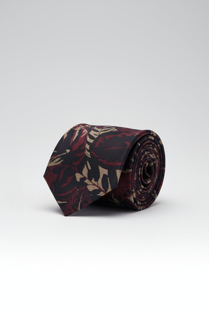 Slate Blue Floral Tie with Matching Pocket Square - Vercini