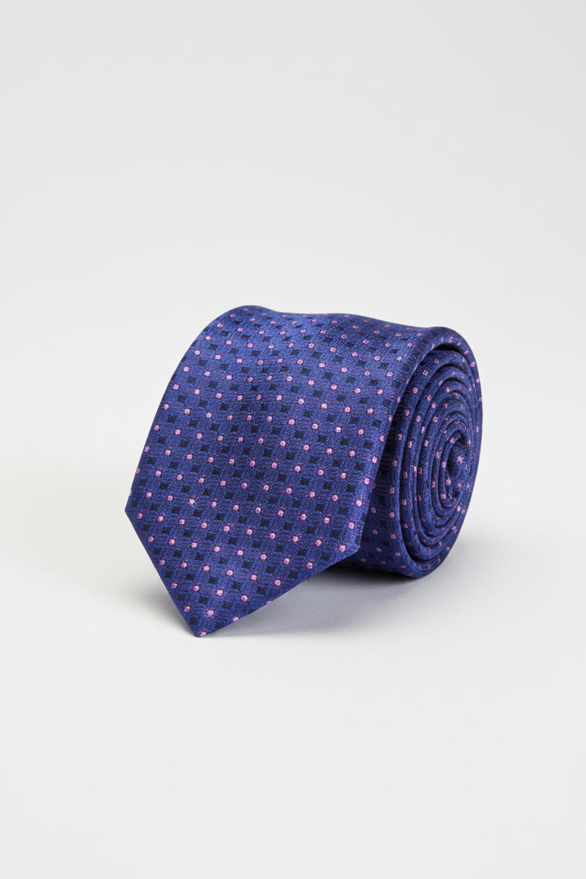Purple dotted and checkered tie by Vercini