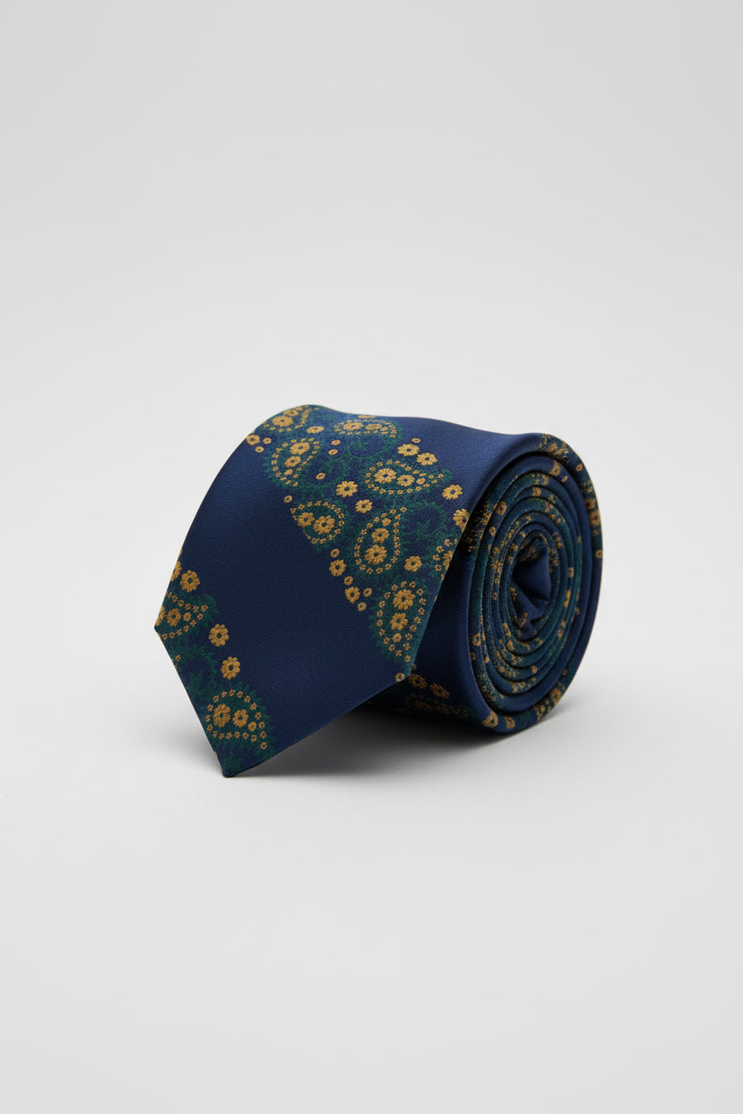 Black Silk Tie with Red Paisley