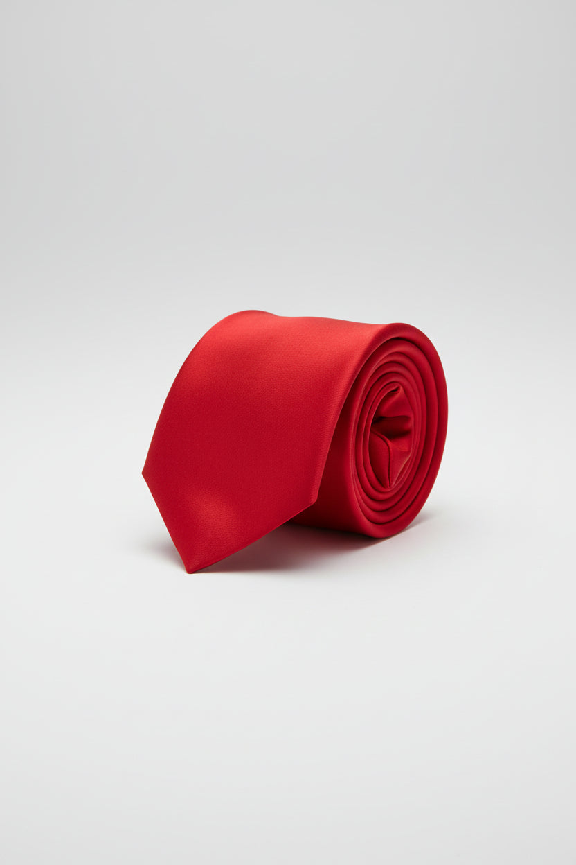 Vercini Solid Bright Red Mens Tie