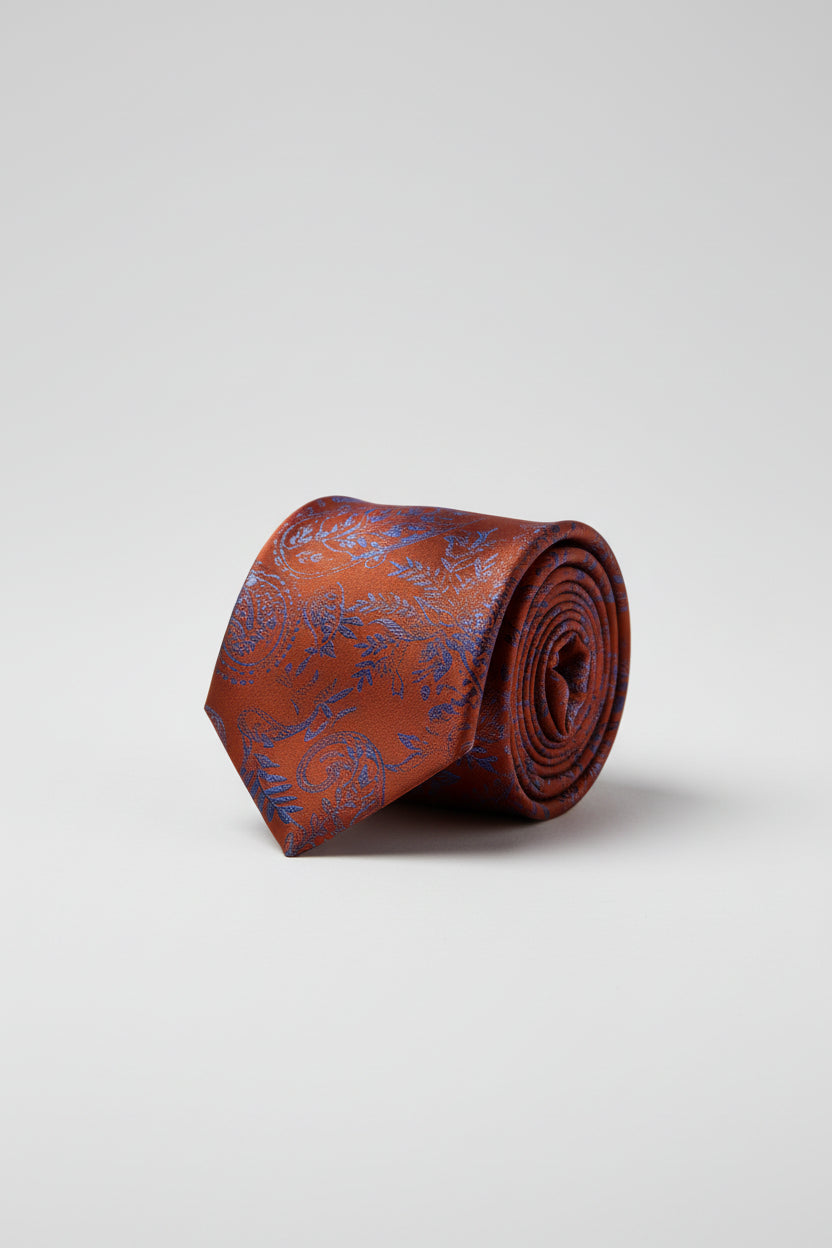 Paisley Silk Tie with Multicolor Embroidery