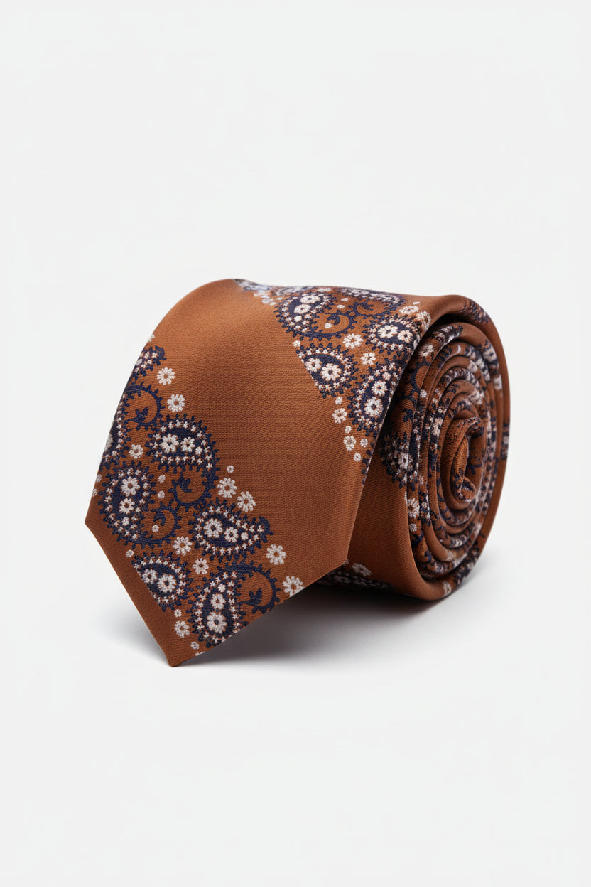 Black Silk Tie with Red Paisley