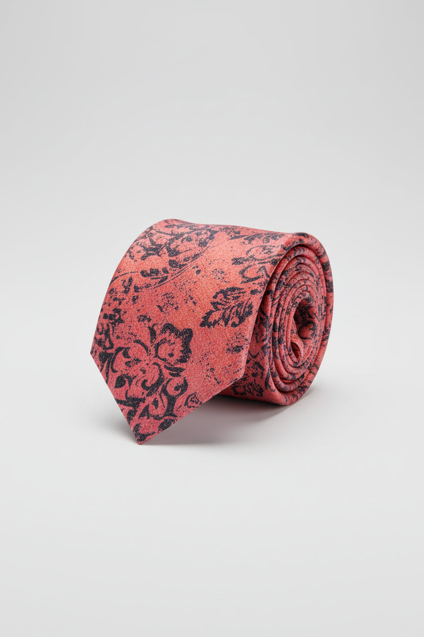 Pink Floral Tie - Premium Men's Necktie | Vercini