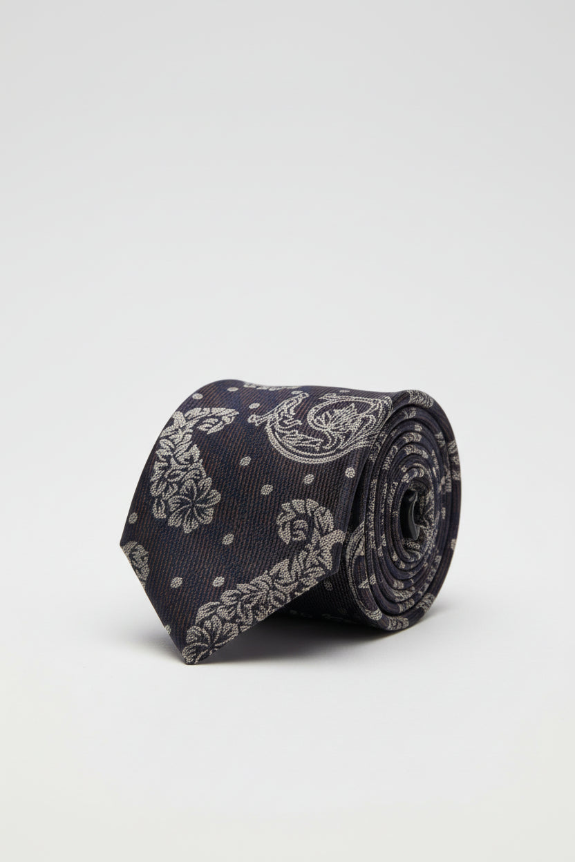Paisley Tie with Pocket Square Set - Men's Formal Necktie