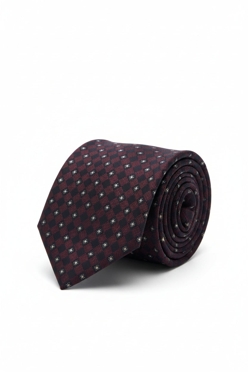 Star Pattern Tie with Pocket Square Set - Vercini