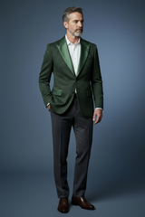 Sage Green Blazer - Hands in Pockets