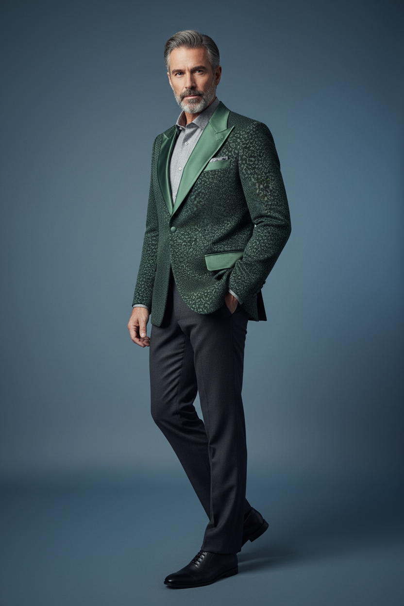 Sage Green Blazer - Three-Quarter Pose