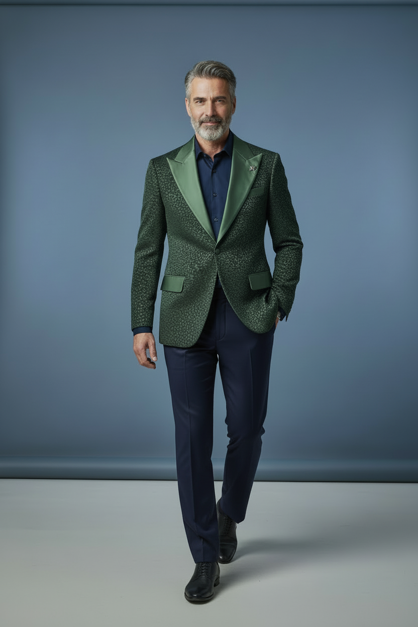 Sage Green Blazer - Walking Pose
